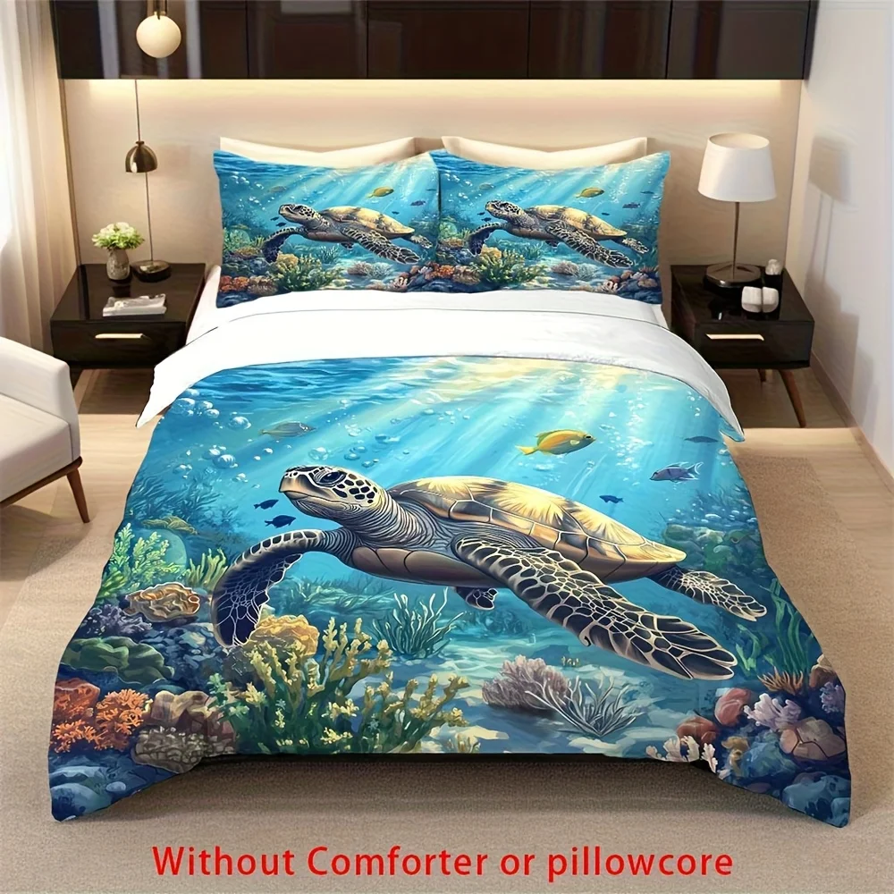 2-3-pieces-ensemble-de-housse-de-couette-imprime-tortue-ocean-bleu-1-housse-de-couette-1-2-taie-d'oreiller-sans-noyau-corail-de-poisson-du-monde-sous-marin