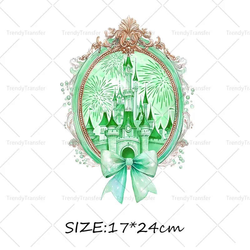 Kasteelprinsessen strik hittetransfer stickers strijk-op decals voor kleding thermische patches op T-shirts