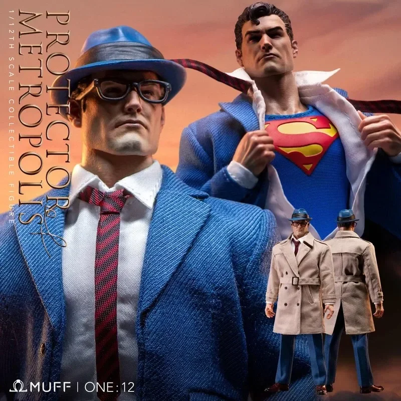 Muff Toys 1/12 Full Set Male 6 Inches Action Figure Metropolitan Guardian Justice Messenger Operation Clark Kent Model Toy Gifts