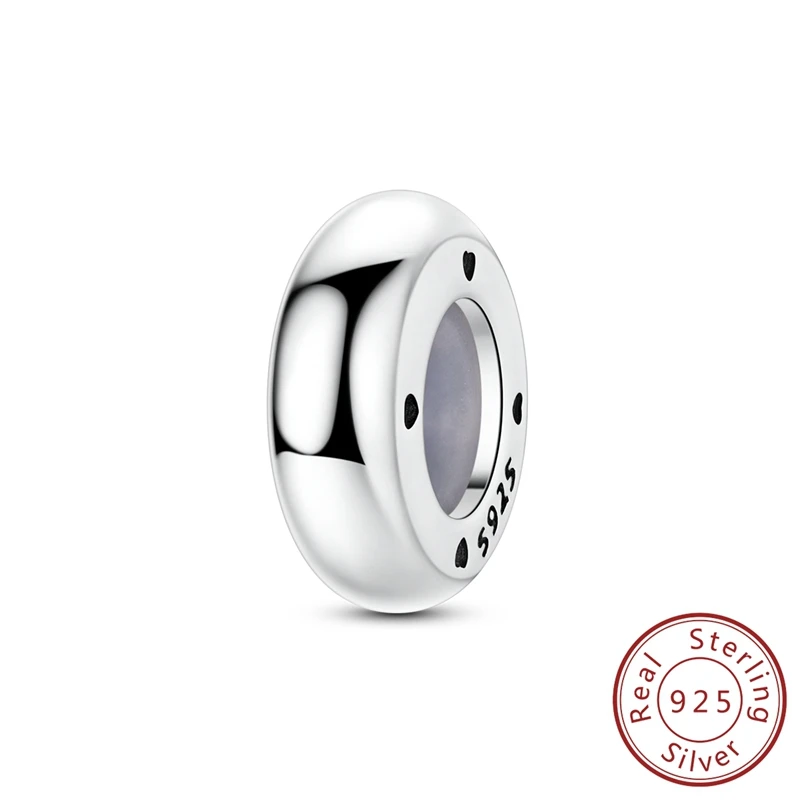 

925 Sterling Silver Glossy Adjustable Buckle Silicone Spacer Stopper Clip Charm Bead Fit Original Bracelet for Woman DIY Jewelry