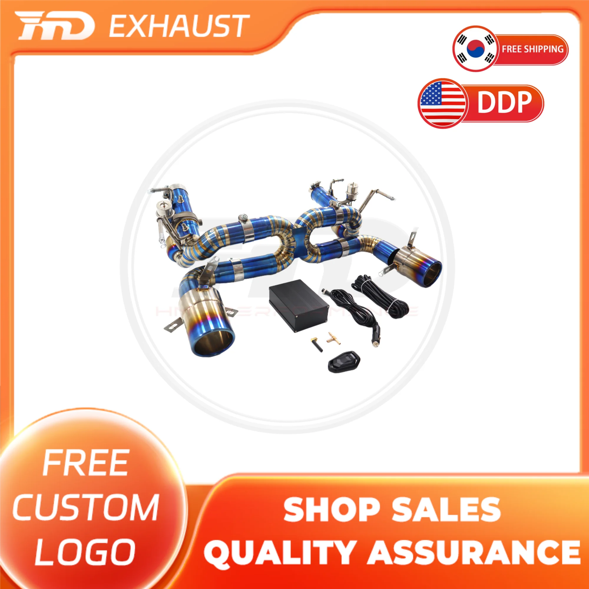 

Горячая продажа HMD, титановая выхлопная система Performance Catback для Ferrari F8 GTB с клапаном и наконечниками