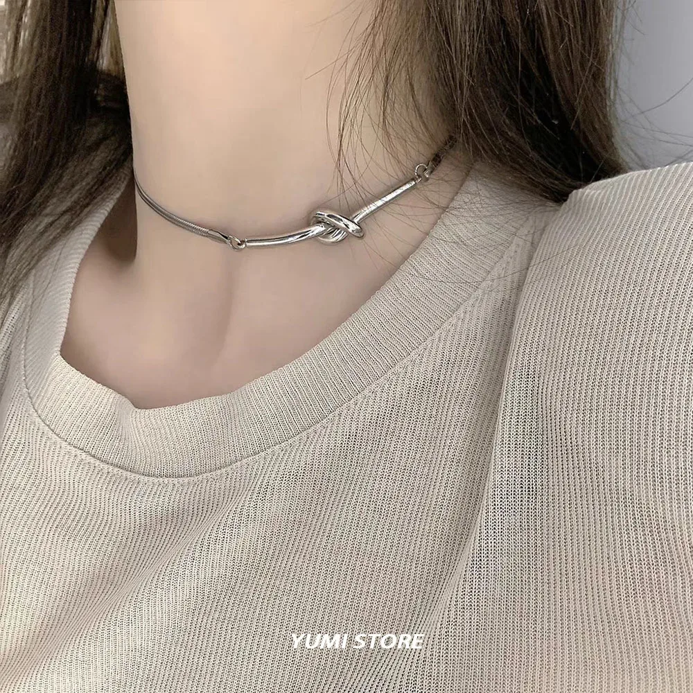 Obrázek 3: Titanová ocel uzel tlumič pro ženy nový korejské móda design půvab táhnoucí límec svetr běžící pás šperků datle práce příslušenství