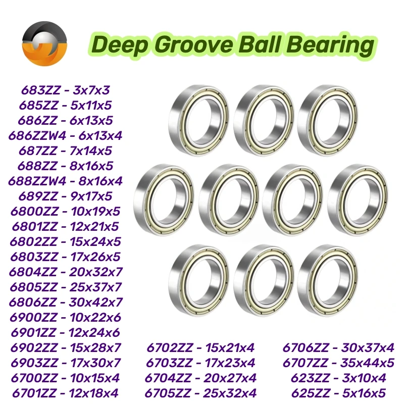 Roulements à billes à gorge profonde 6803ZZ, 17x26x5mm, à paroi fine, blindés en métal, 6800 6801 6802 6804 6805 6700 6701 6702 ZZ, 10 pièces