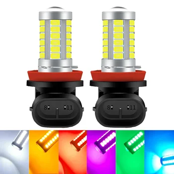2 stks H8 H11 LED-lampen HB4 9006 HB3 9005 H16 JP H9 Mistlampen Rijden 5730 33SMD Achterlicht Autolicht parkeren 12 V Auto 6000 K Wit