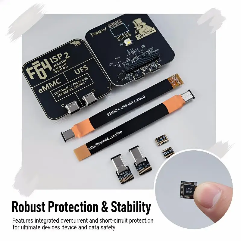 

Адаптер Flash 64 Ultra F64 Box UFS & EMMC ISP V2 для ремонта и обслуживания электроники
