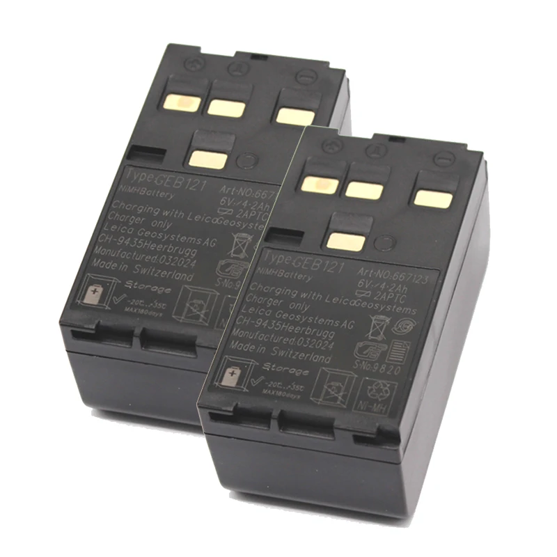 2szt GEB121 Bateria NI-MH do tachimetru serii Lei ca TPS 300/400/700/800/1100 6V 4200mAh Bateria NI-MH GEB121