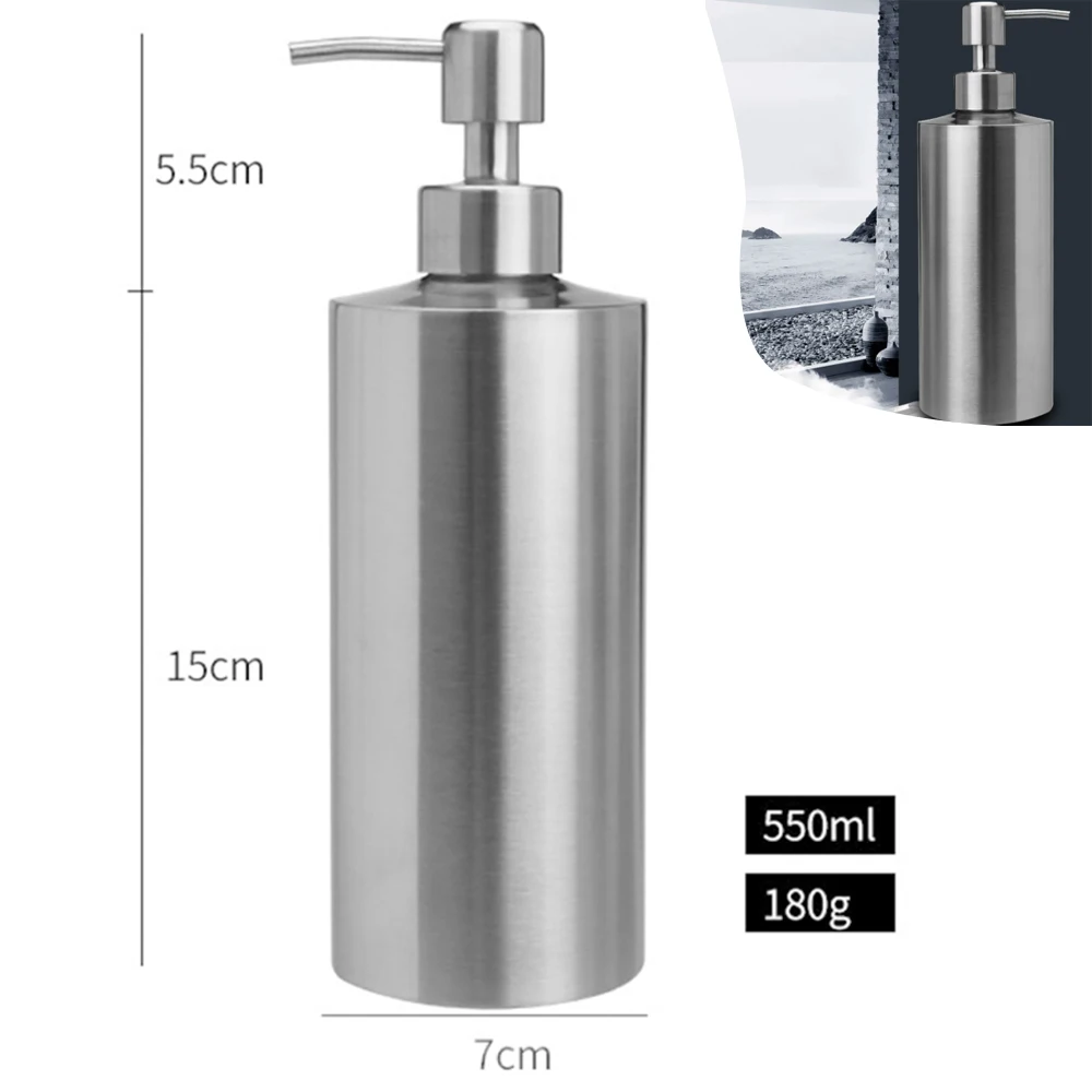 

Liquid Soap Dispenser Bottle Gel Bottle 304 Stainless Steel Lotion Pump Hand Soap for Kitchen Bathroom Dispenser 250/350/550ml