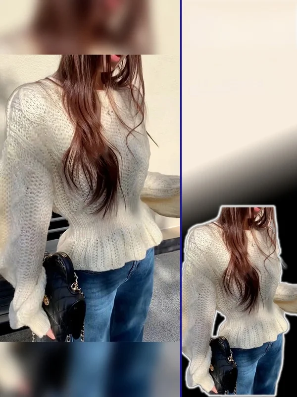 

Slimming Effectiven plus Size Knitted Sweater Women's Soft Hollow out Overhead Knitwear Korean Sle Regular Fit Long Sve