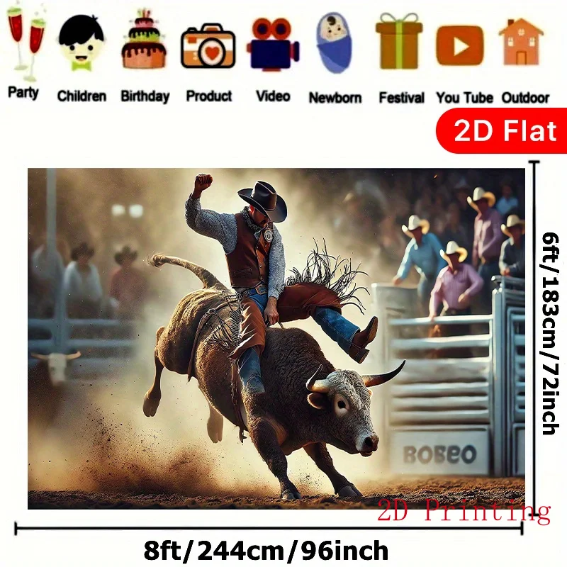 Dramatic Rodeo Western Tapestry Wall Hanging Art Print Large Size Decorative Wall Decor for Farmhouse Man Cave Rustic Backdrop