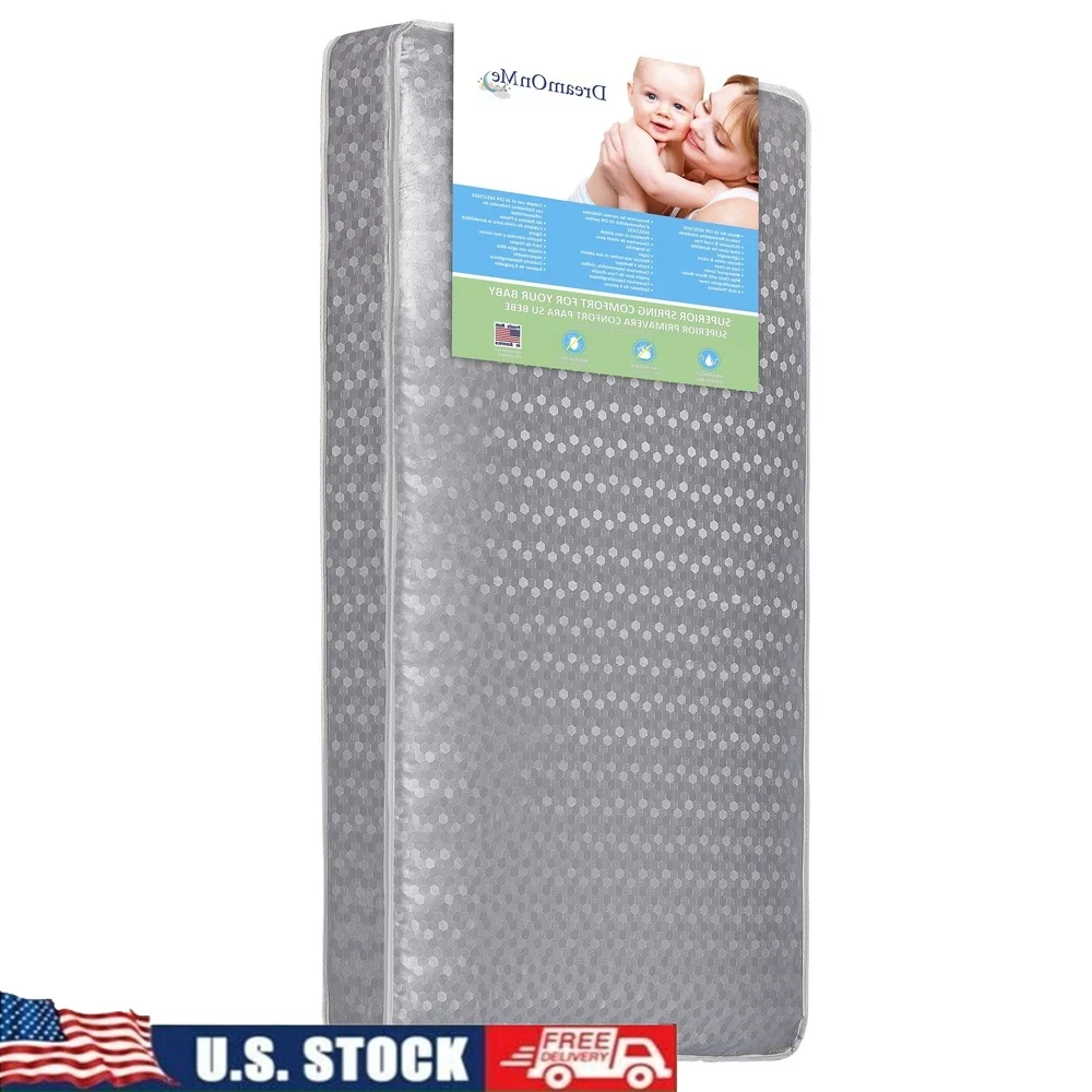 

Superior Slumber 6 Inch Innerspring Mattress Crib Toddler Hypoallergenic Waterproof Stain Resistant Fire Blocker 112 Coils
