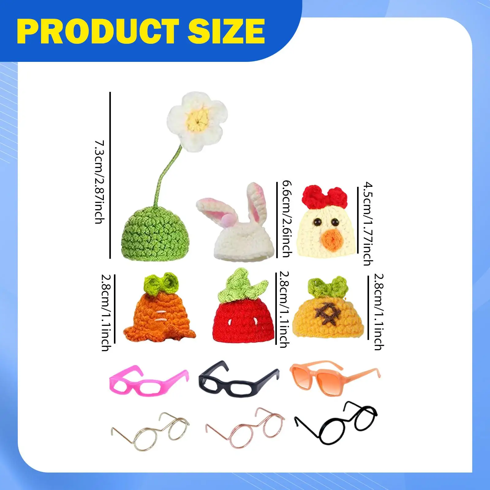 Mini-Strickmützen mit Sonnenbrille, Tischdekorationen, kleine Statue, Kleidung, Urlaubsdekoration als Geschenk, Schlafzimmer-Mittelstück