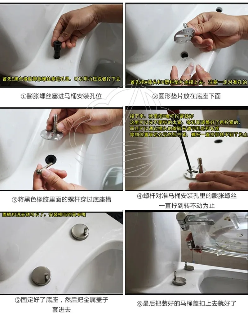 47x38cm Premium Resin Toilet Seat, Stainless Steel Hinges Soft Close Silent Thickened Universal for U/V/O Toilet Bowls view 6