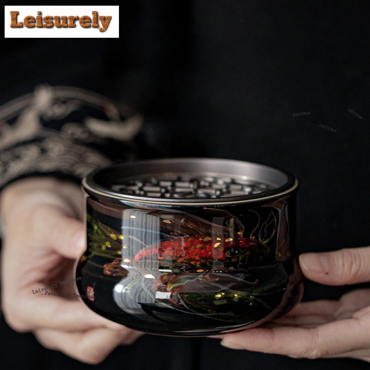 Happy Fish Jianshui Antique Tea Wash Writing-brush Washer Tea Residue Bucket Tea Residue Barrel Chaxi Accessories Ornaments