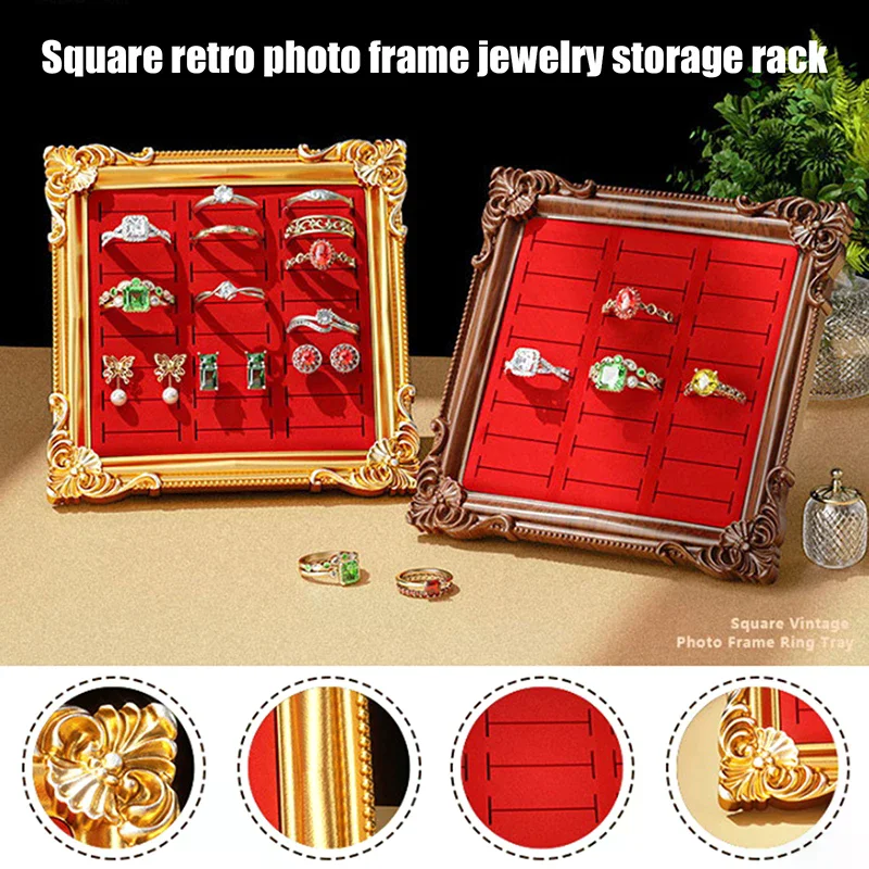 Vintage Jewelry Display Rack, European-style Photo Frame, Ring And Jewelry Storage Tray, Dressing Table Display Ornaments