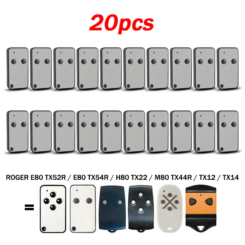 

Special Offer ROGER E80 TX52R TX54R E80/TX52R/2 E80/TX54R/2 H80 TX22 M80 TX44R 433.92MHz Electric Garage / Gate Remote Control