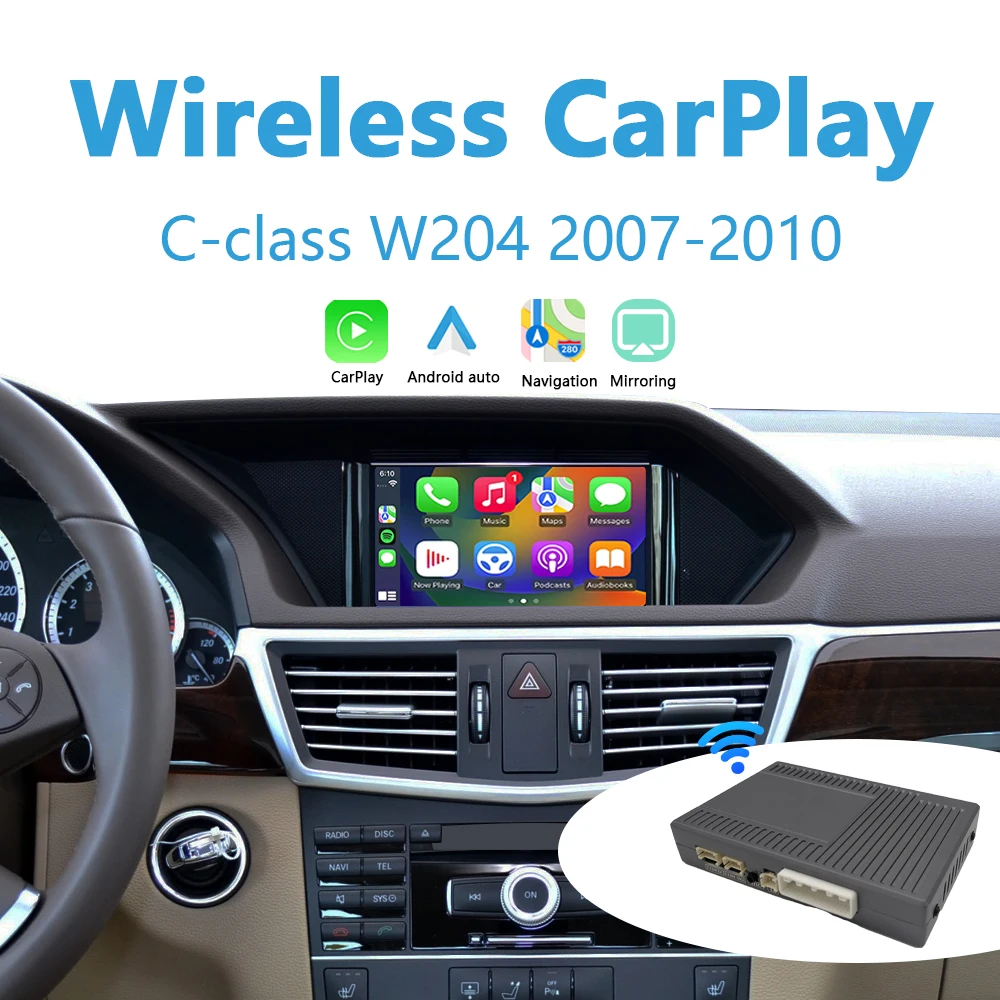 Mercedes w204 apple carplay ntg4.0 interface retrofit sem fio android auto plug and play suporte telefone espelho câmera reversa