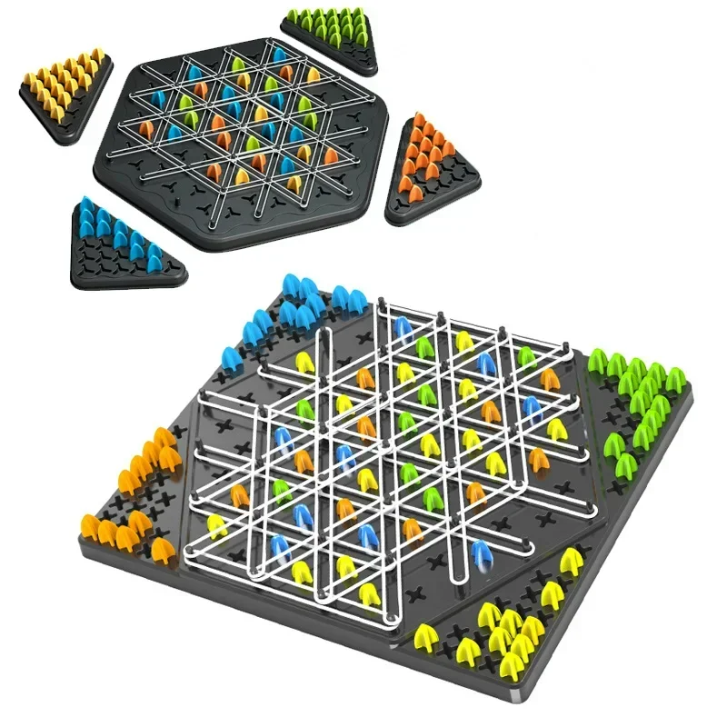 Nowa gra wieloosobowa zabawka stołowa gumka trójkątny łańcuszek szachy wieloosobowa rozrywka geometria gra stołowa prezent na boże narodzenie