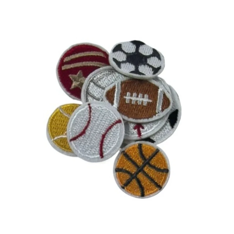 50pcs/Lot Stick-on Embroidery Patch Football Basketball Sports Kids Shirt Shoes Clothing Decoration Accessory Craft Diy Applique