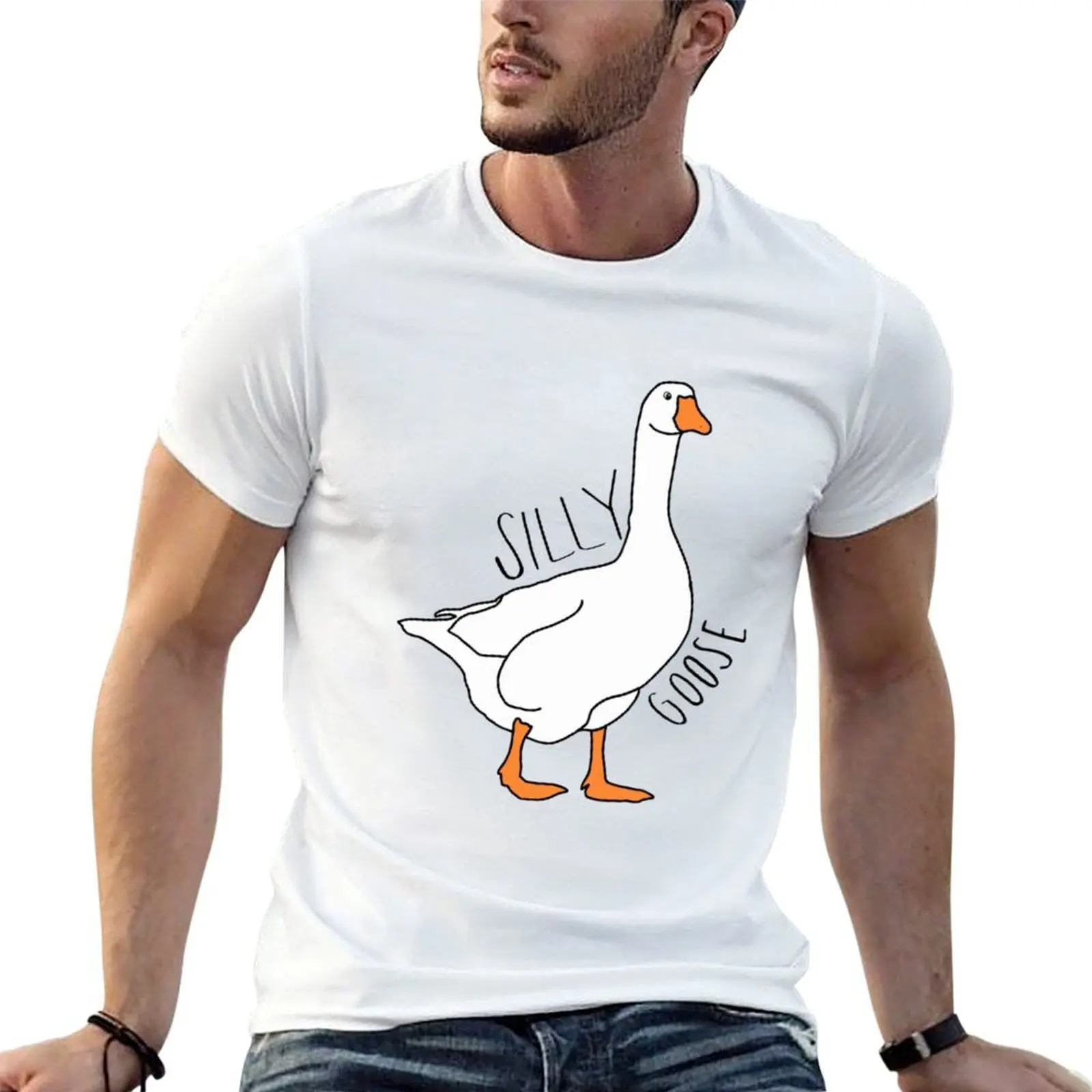 silly goose T-Shirt t shirt man plain cotton t shirt man t shirt man casual T-shirt