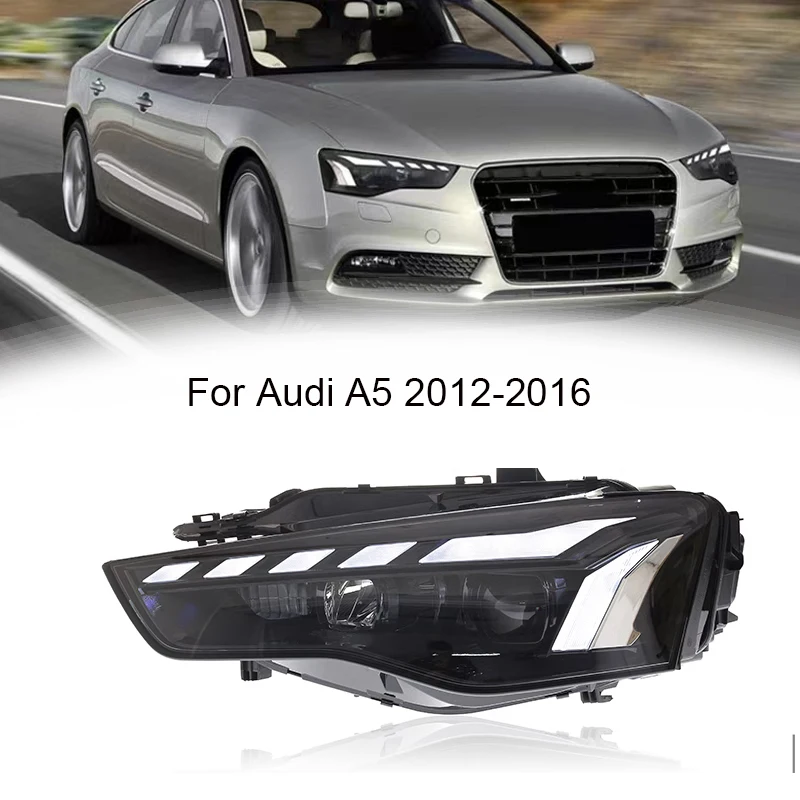 

LED DRL Headlight For Audi A5 A5L 2012-2016 Animation Turn Signal Bicofal Lens Front Lamp Assembly Car Accessories