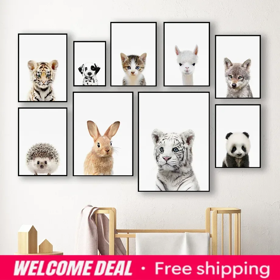 2026  Wall Art Canvas Painting Nursery Cat Dalmatian Koala Rabbit Sheep Nordic Posters And Prints Pictures For Kids Room Home