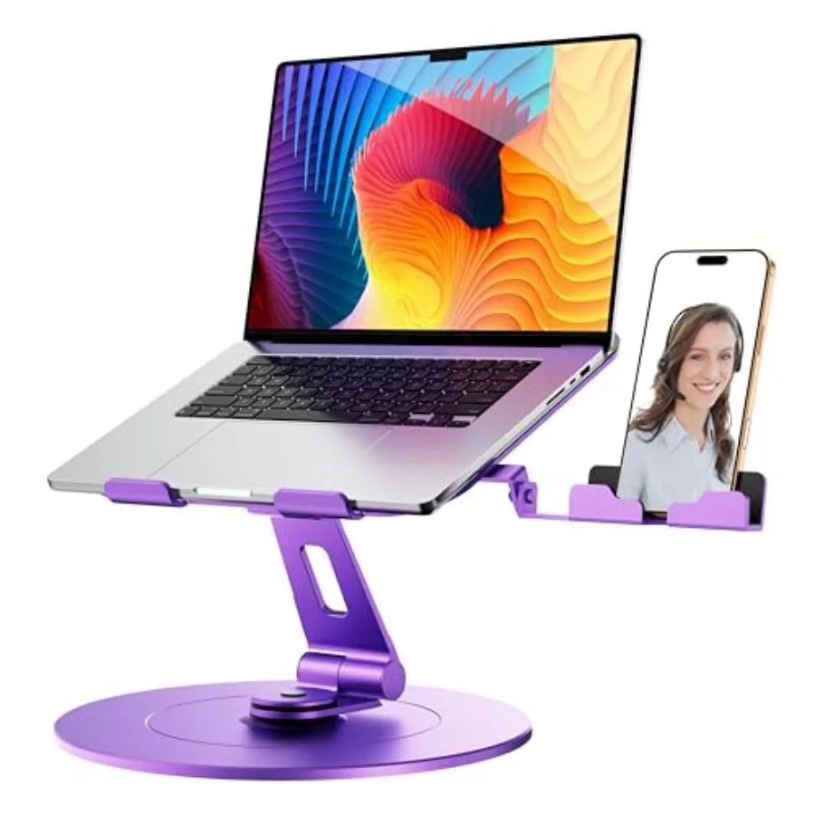 

Laptop Stand with Phone Holder Adjustable Laptop Stand with Base Aluminum Computer Mount Holder Ergonomics Lectern Stand Fits M