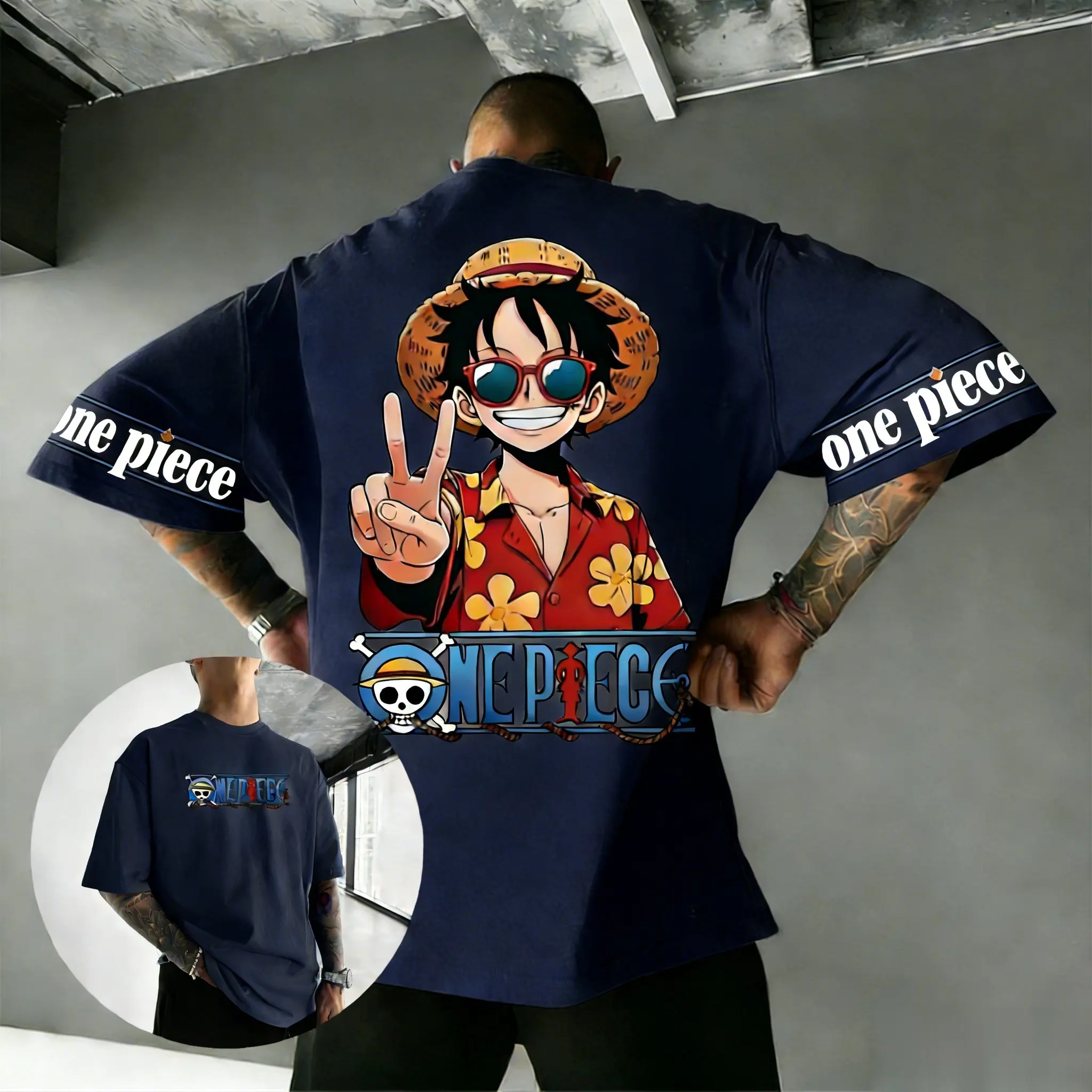 2026 Estate Y2k Oversize One Piece Rufy Graphic T Shirt Uomo Donna Cotone Manica corta Tee Anime Streetwear Casual Magliette e camicette Unisex