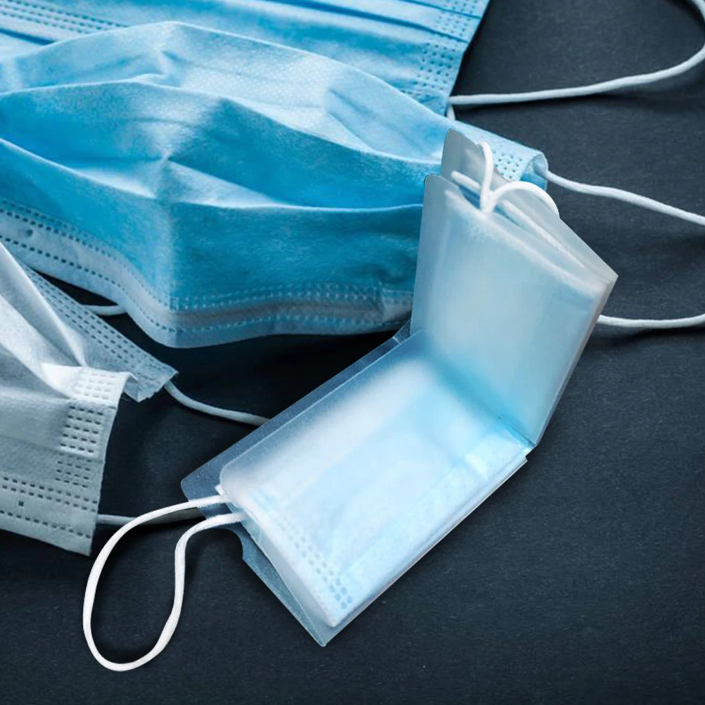 

4pcs Mask Storage Holder Portable Mask Storage Clip Creative Storage Box Transparent Container (Transparent)