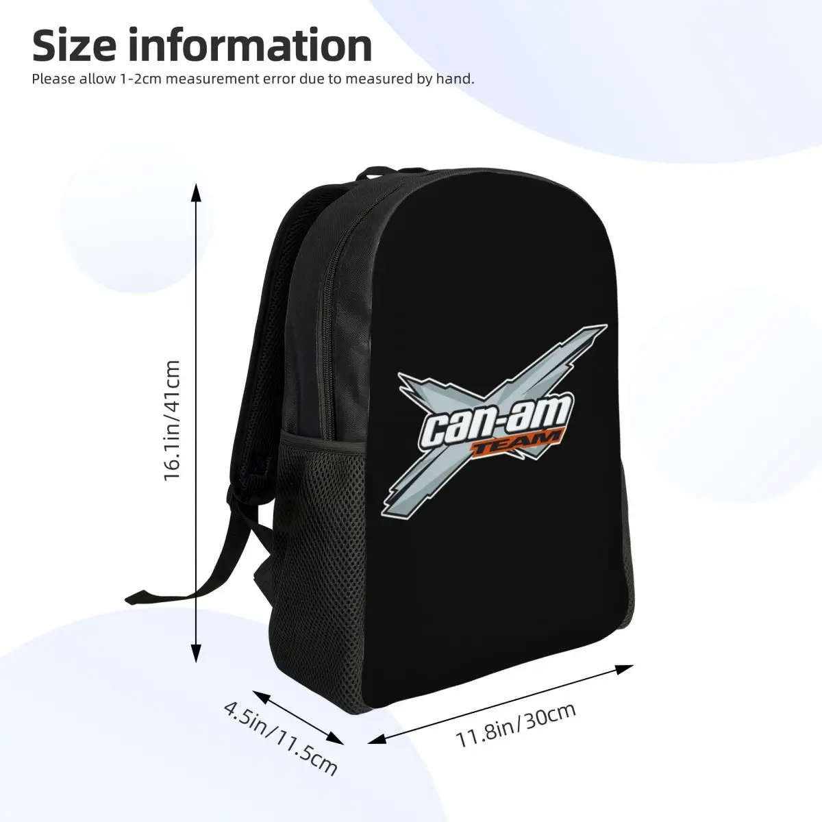 Can I Am Team Off-Road Or On-Road BRP ATV Student Backpack School Bag Hiking Travel Daypack for Boys Girls Bookbag Shoulder Bags