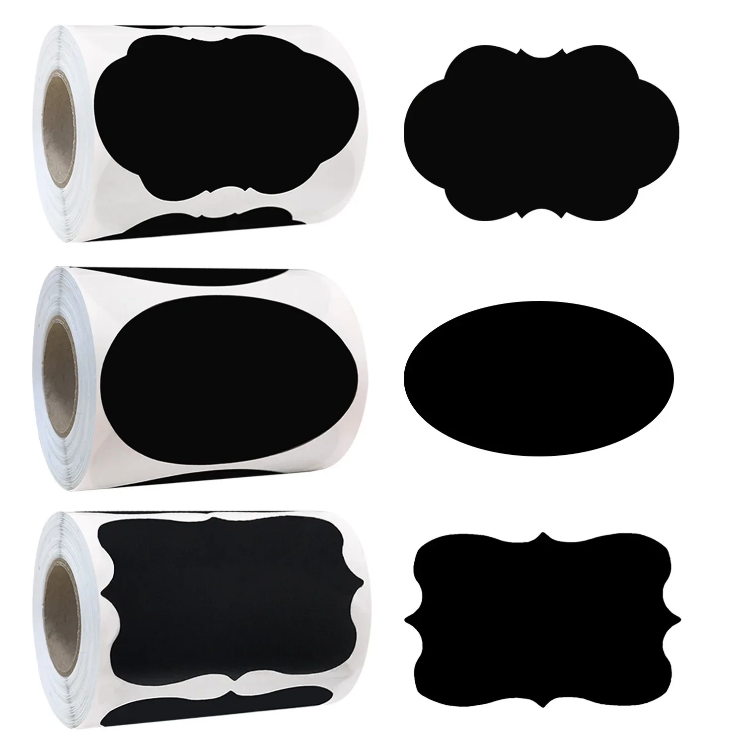 120Pcs/Roll 3 Styles Removable Blackboard Stickers Waterproof Chalkboard Labels 1.4*2.2in for Home & Kitchen