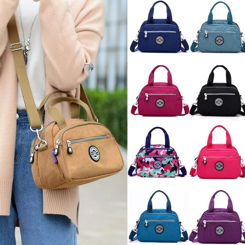 

Universal Ox Nylon Canvas Handbag Mom Ladies Faion oulder Bag Crossbody Bag Zipper Closure Pure Color Leisure Sle