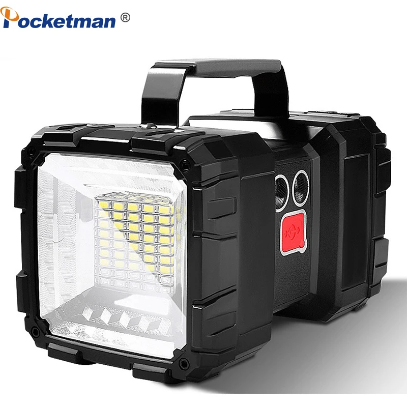 

Most Powerful LED Searchlight Rechargeable Work Light Dual Head Light Spotlight Handheld Flashlight Flood Light Work Lamp