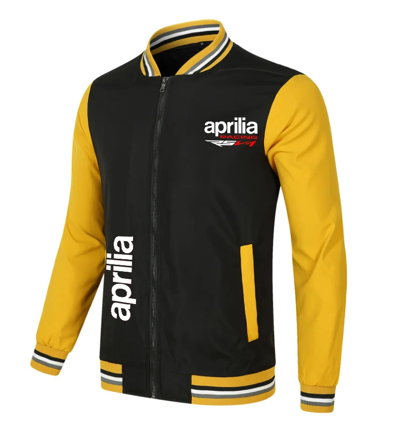 2023 NEW Baseball Jacket Spring Autumn Fleece Cotton Slim Fit Jacket APRILIA Car Logo Sweatshirt Fashion Hip Hop