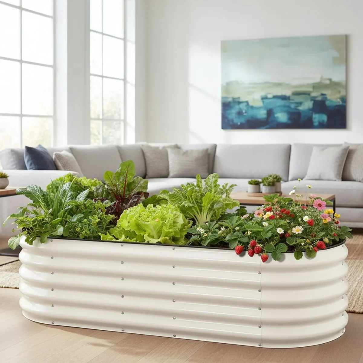 Metal Raised Garden Bed 8x2x1.5FT for Vegetables Flowers Outdoor Planter Box Rustproof Steel