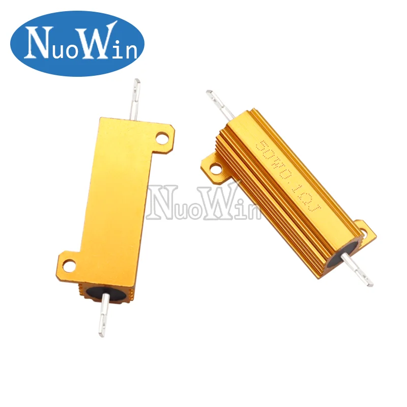 50W 100W Aluminum Power Metal Shell Case Wirewound Resistor 0.01R ~ 100K 1 4 6 8 10 20 200 500 1K 10K ohm resistance RX24