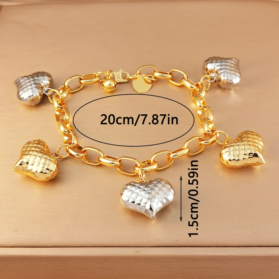 9999 gold Middle East luxury casual style = White K Malaysian influencer best-selling heart-shaped bracelet