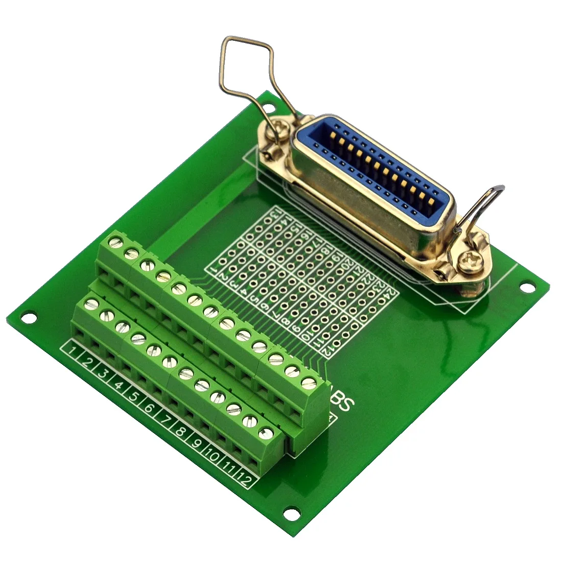 

CZH-LABS 24-Pin 0.085" Centronics Vertical Female Ribbon Connector Screw Terminal Block Breakout Board.