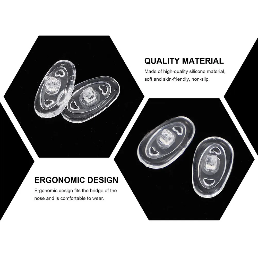 30 pares de óculos profissionais almofada de nariz almofadas de silicone substituíveis experiência de uso confortável almofadas de nariz acessório de óculos