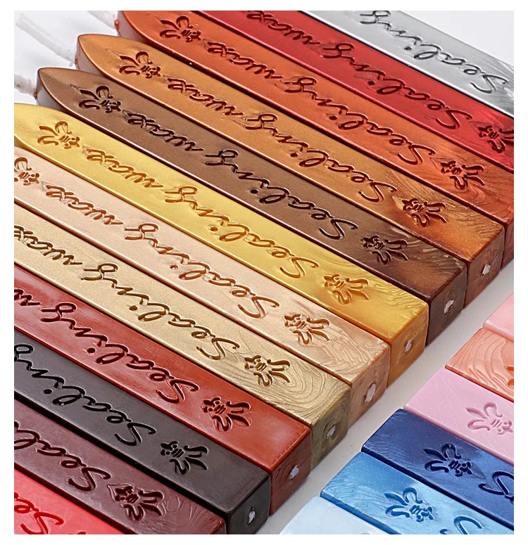 5Pcs Sealing Wax Sticks with Wicks Antique Fire Manuscript Macaron/Illusion for Postage Letter Retro Wedding Invitation Sealing