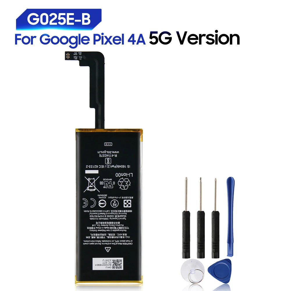 

Original Replacement Battery For Google Pixel 4A 5G Version G025E-B Genuine Phone Battery 3885mAh