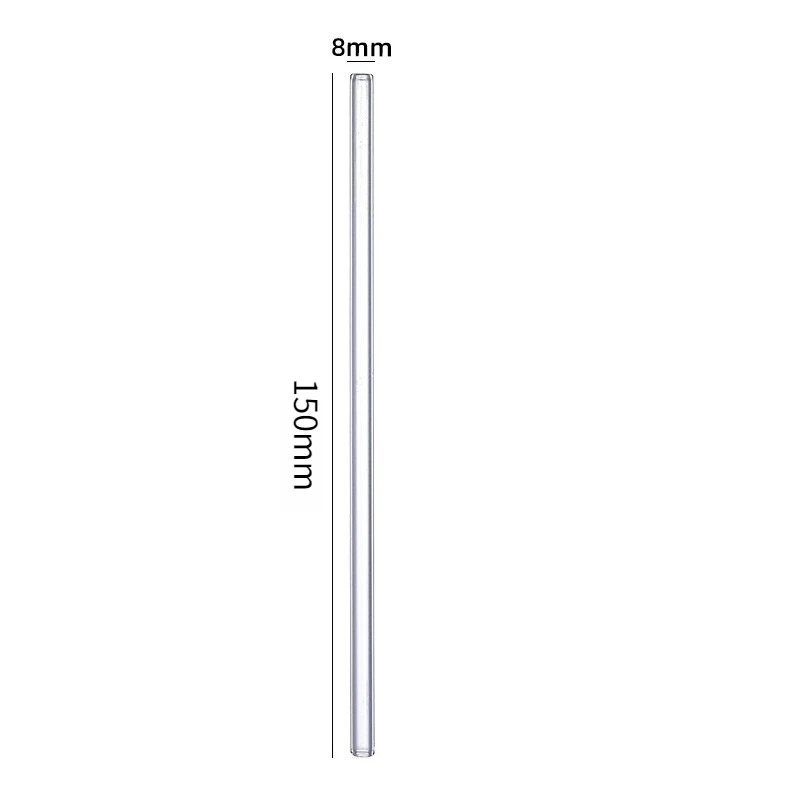 5pcs/box 8*150mm Straight High Borosilicate Eco-Friendly Glass Straw for Coffee, Milk Tea & Beverages,Ideal Christmas Gift