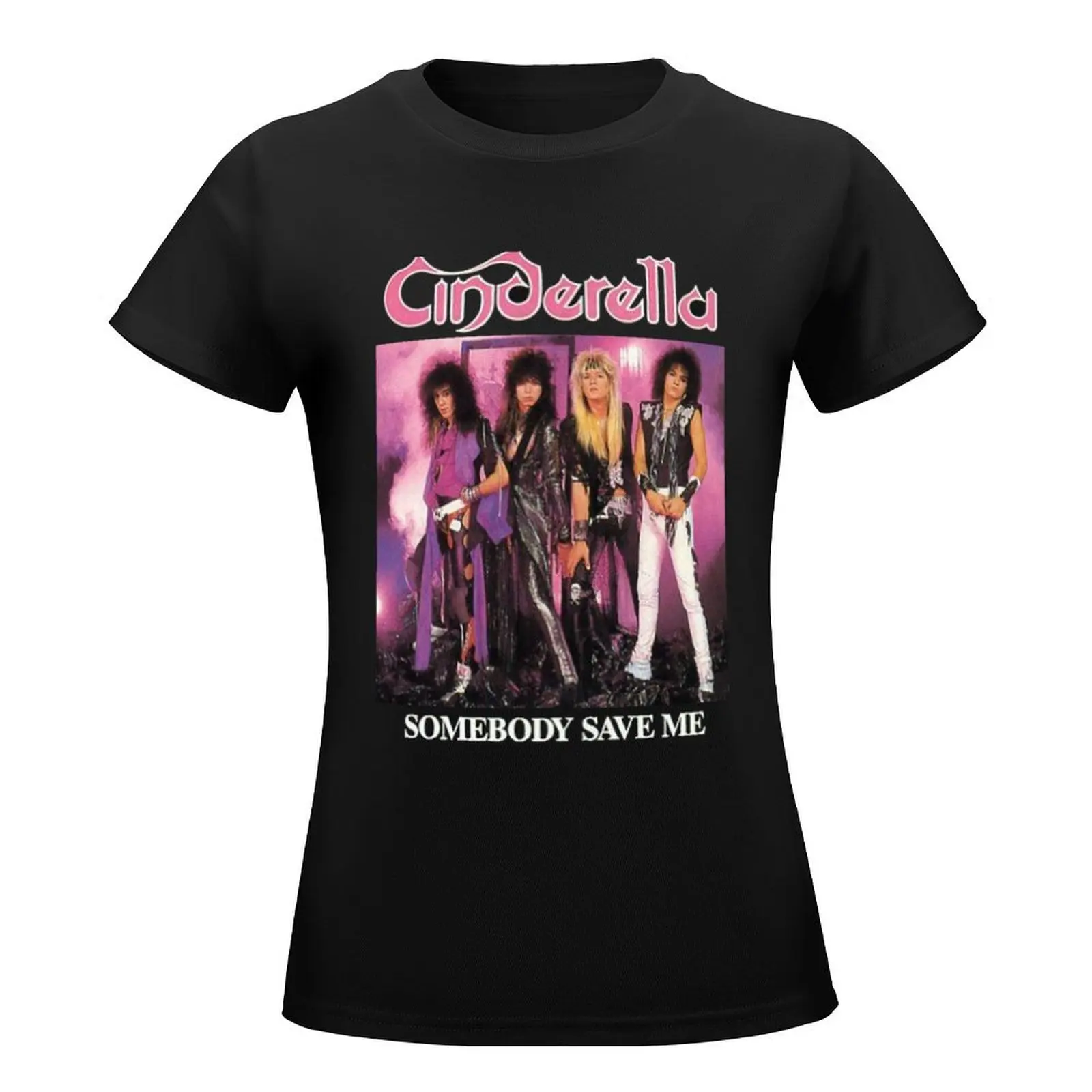 Camiseta de la banda de Cenicienta para mujer, camisetas gráficas de moda coreana, ropa bonita, tops de talla grande