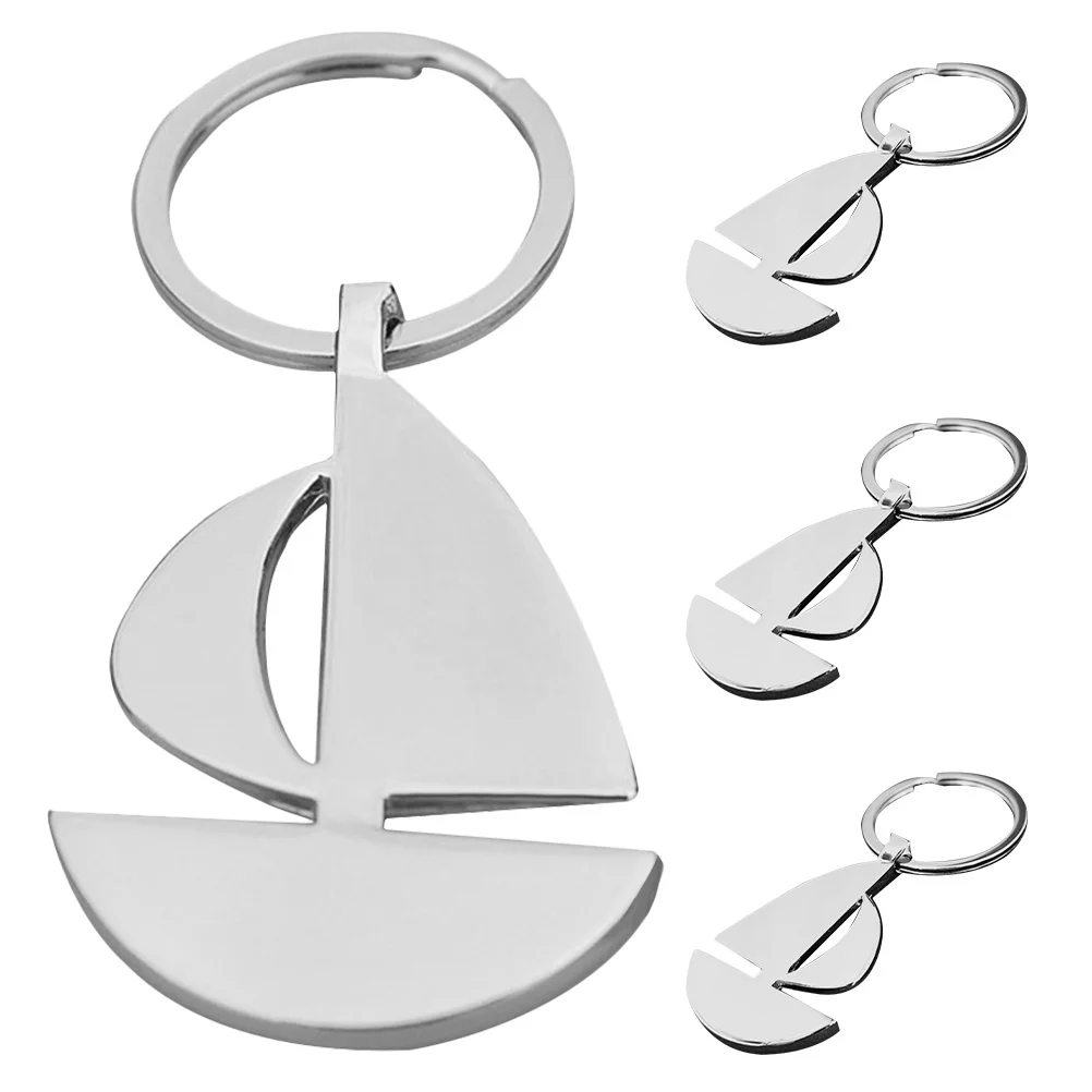 

4pcs Sailboat Keychains Creative Zinc Alloy Nautical Key Ring For Boating Travel Party Favors Unique Ocean Theme Metal Keychain