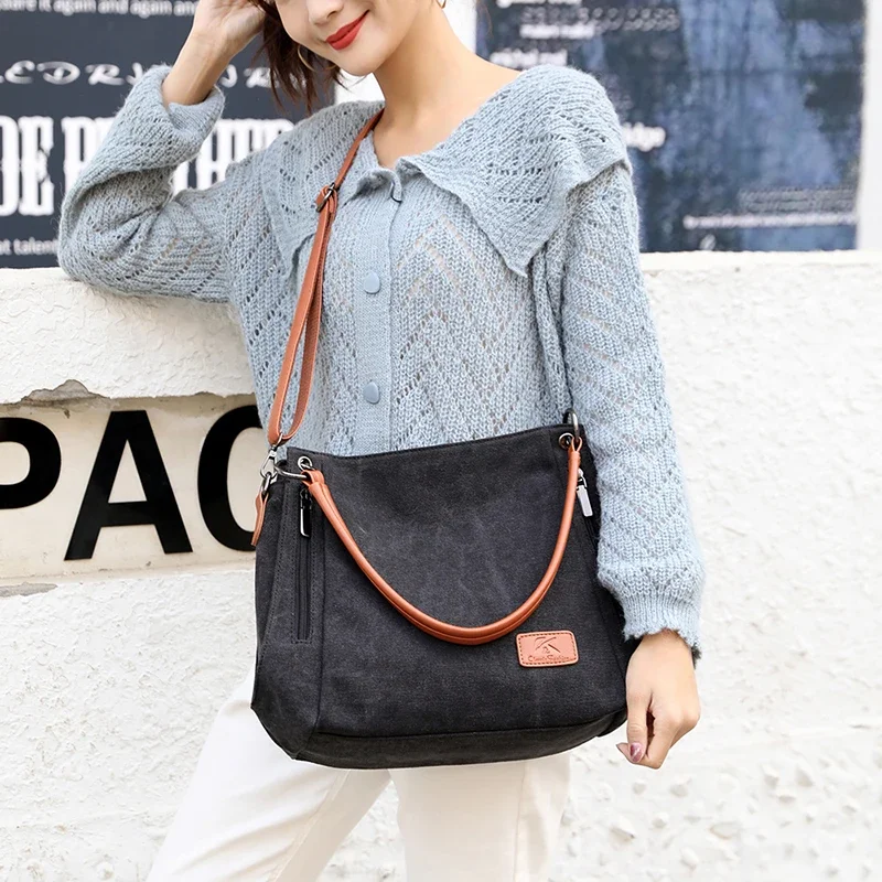 Casual Canvas Women Shoulder Crossbody Bags for Women High Quality Messenger Bag Large Capacity Ladies Travel Hand Bags Sac