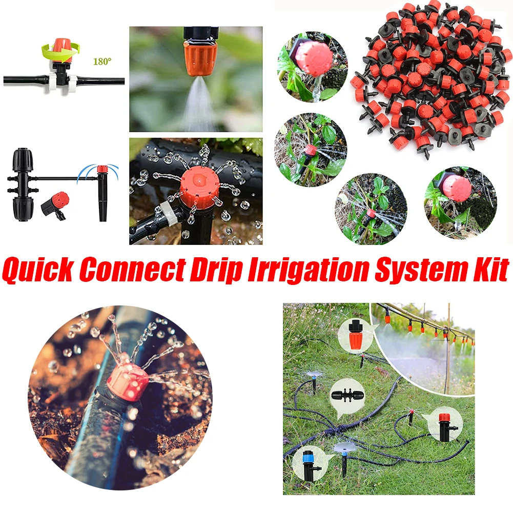 

Автоматическая система полива садовых растений 200 футов с шлангом 1/2 дюйма и распределительной трубкой 1/4 дюйма, система туманообразования для полива растений на террасе