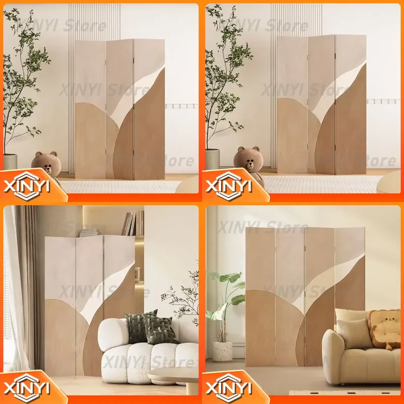 Modern Simple Folding Screen Partition for Living Room Entry Door Blocking Mobile Bedroom Divider Office Entrance Wall Room