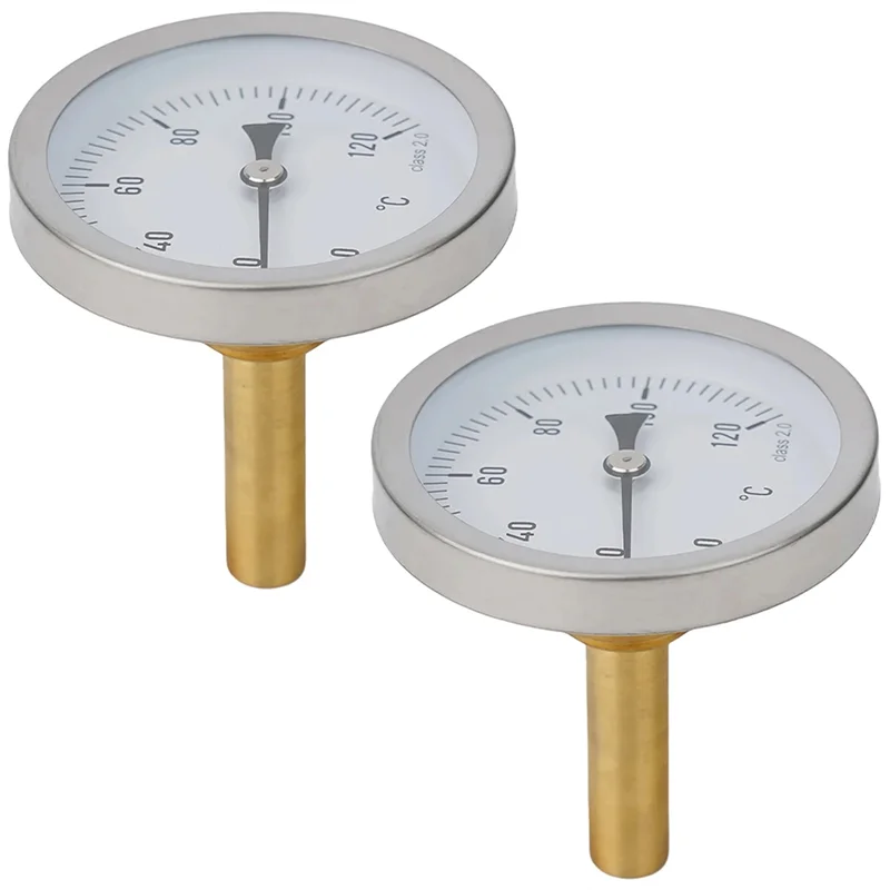 M12K-Water Temperature Gauge 1/2Inch Screw-In Buffer Boiler Heating 120° C 2Pcs With Copper Sheath