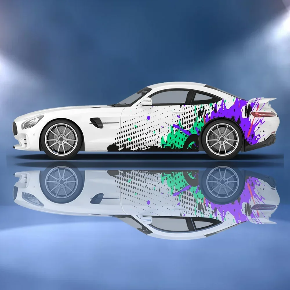 Colorful Splash Dot Graffiti Car Vinyl Wraps Decal Self-adhesive PVC Sticker Suitable for Trucks SUV Decor Auto Accessories Gift