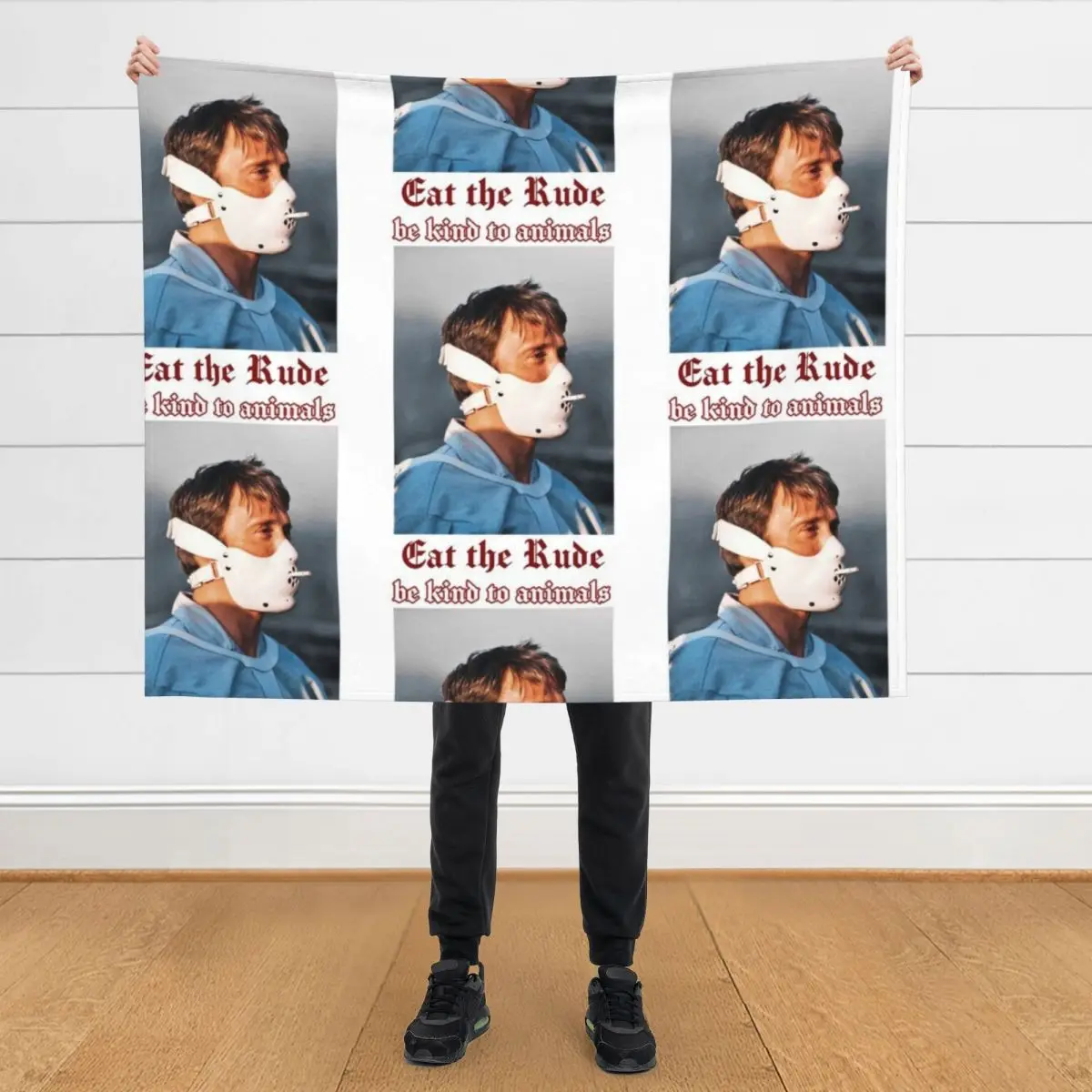 

Eat the Rude HANNIBAL Throw Blanket Soft Plaid Plaid on the sofa Stuffeds Blankets