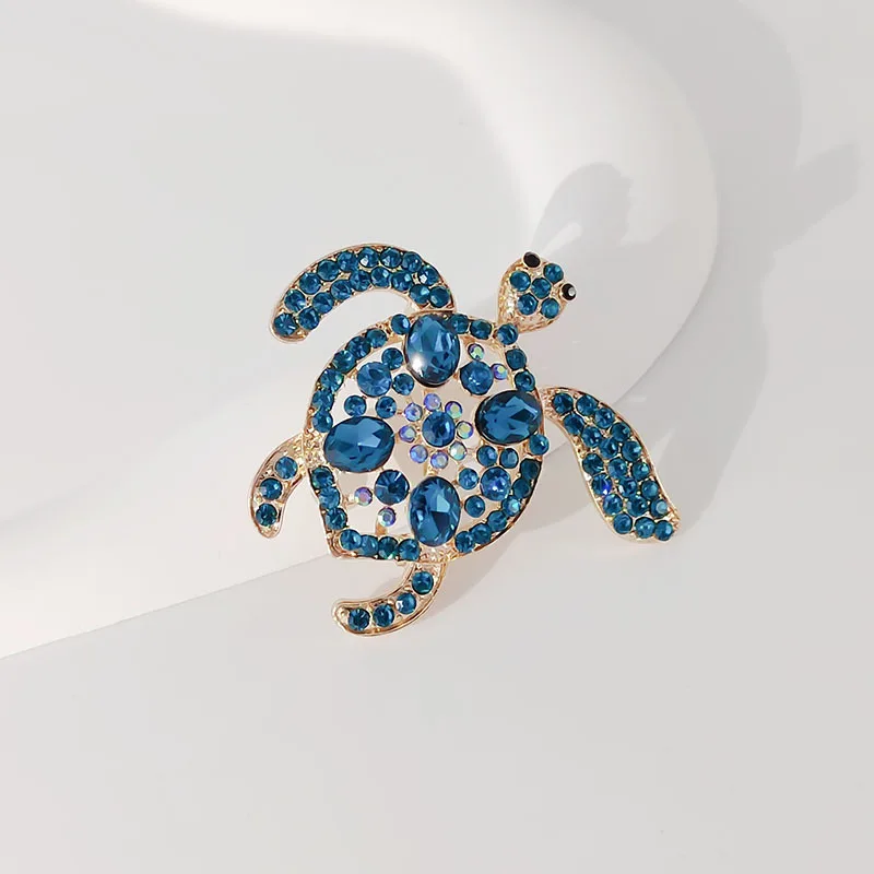 fashion rhinestone Turtle Brooch Alloy gold plated animal pin clothing accessories